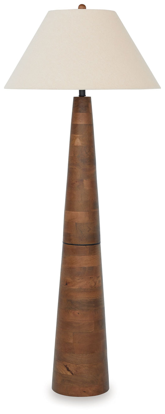 Danset - Wood Lamp Dark Brown Floor Lamps by Signature Design by Ashley® | Bel Furniture