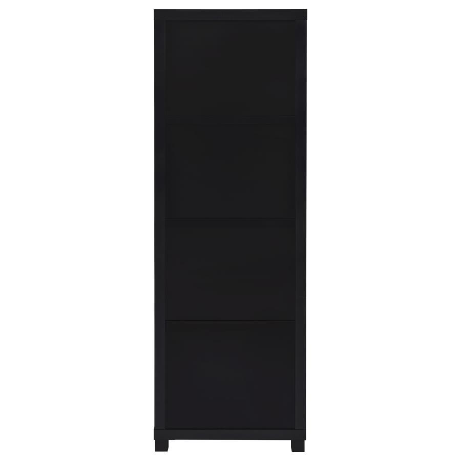 Jupiter - 3-shelf Media Tower Bookcase With Storage Cabinet - Black