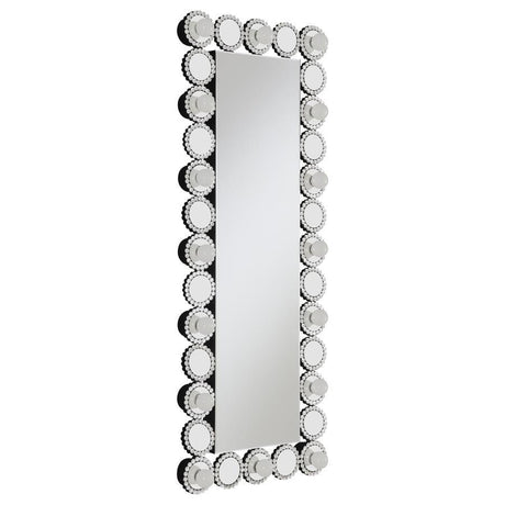 Aghes - Wall Mirror With Lighting - Silver by CoasterElevations | Bel Furniture