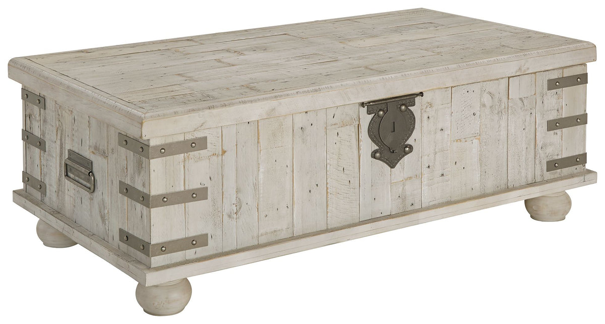 Carynhurst - White Wash Gray - Lift Top Cocktail Table by Signature Design by Ashley® | Bel Furniture