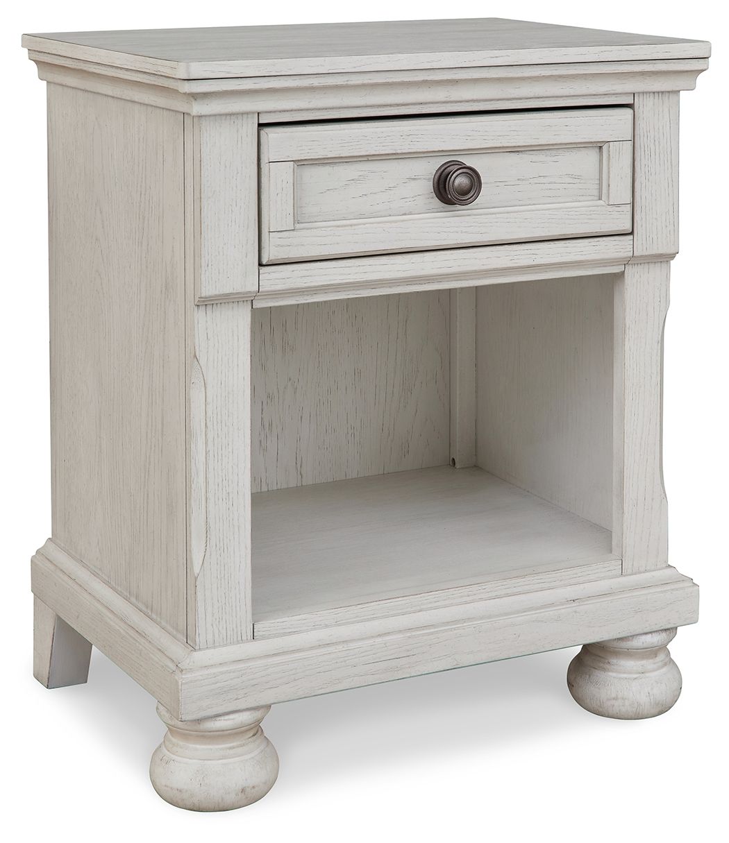 Robbinsdale - Antique White - One Drawer Night Stand by Signature Design by Ashley® | Bel Furniture