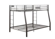 Metal Finish Twin Over Full Bunk With Side Ladders - Black