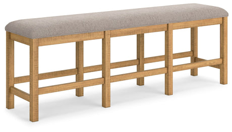 Havonplane - Brown - XL Counter Height Upholstered Dining Bench by Signature Design by Ashley® | Bel Furniture