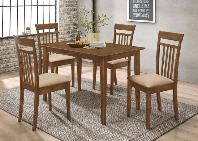 Robles - 5 Piece Rectangular Dining Table Set - Chestnut by CoasterEveryday | Bel Furniture