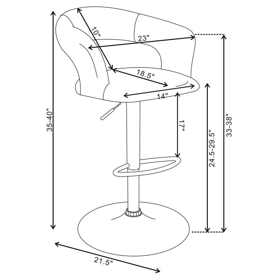 Barraza - Round Back 29″ Adjustable Height Bar Stool