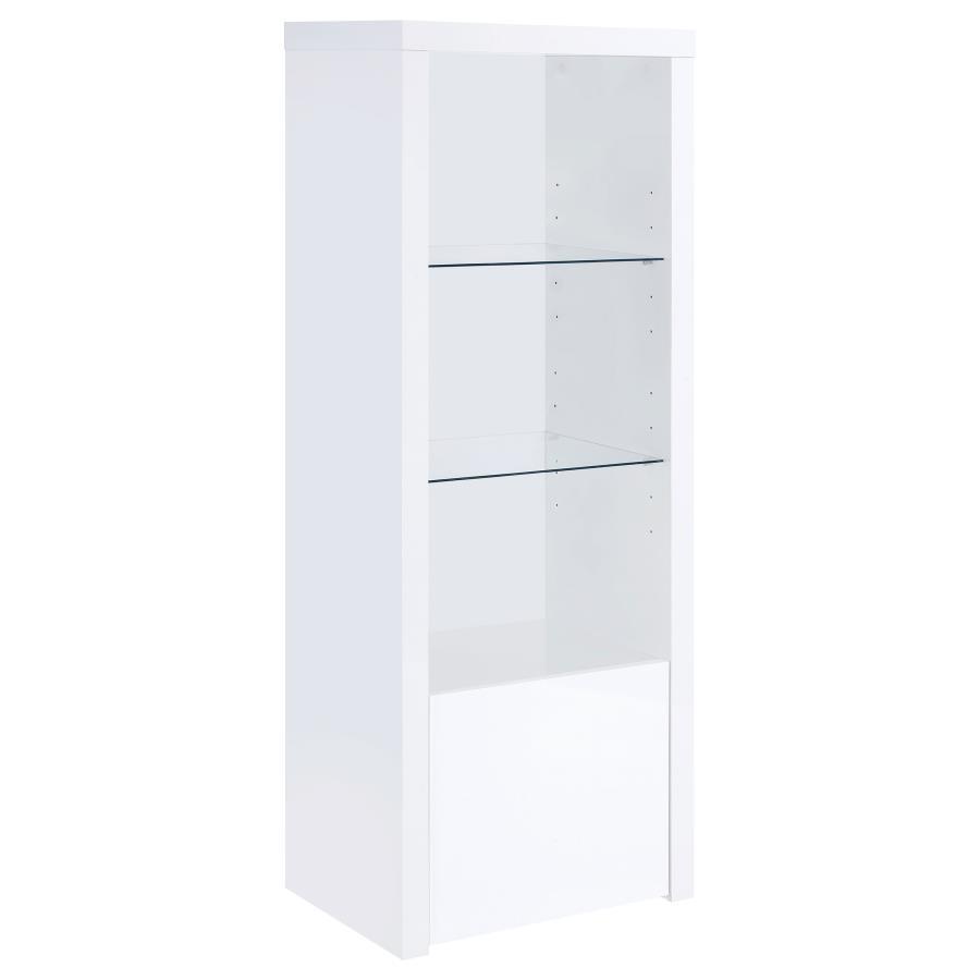 Jude - 3-Shelf Engineered Wood Media Tower - High Gloss White by Coaster Fine Furniture | Bel Furniture