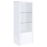 Jude - 3-Shelf Engineered Wood Media Tower - High Gloss White by Coaster Fine Furniture | Bel Furniture