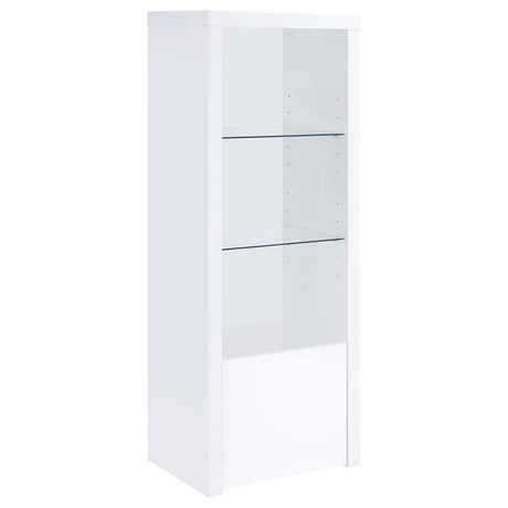 Jude - 3-Shelf Engineered Wood Media Tower - High Gloss White by Coaster Fine Furniture | Bel Furniture