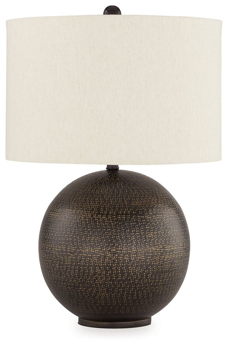 Hambell - Black / Gold Finish - Metal Table Lamp by Ashley Furniture | Bel Furniture