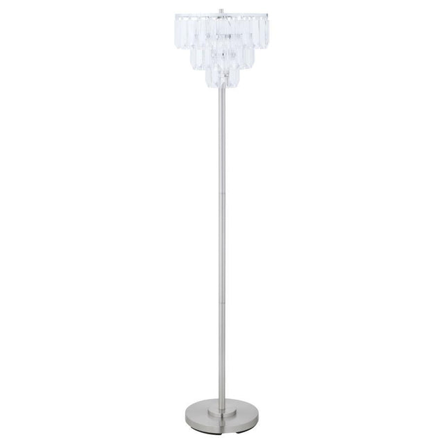 Anya - Hanging Crystal Metal Floor Lamp - Chrome by CoasterEveryday | Bel Furniture