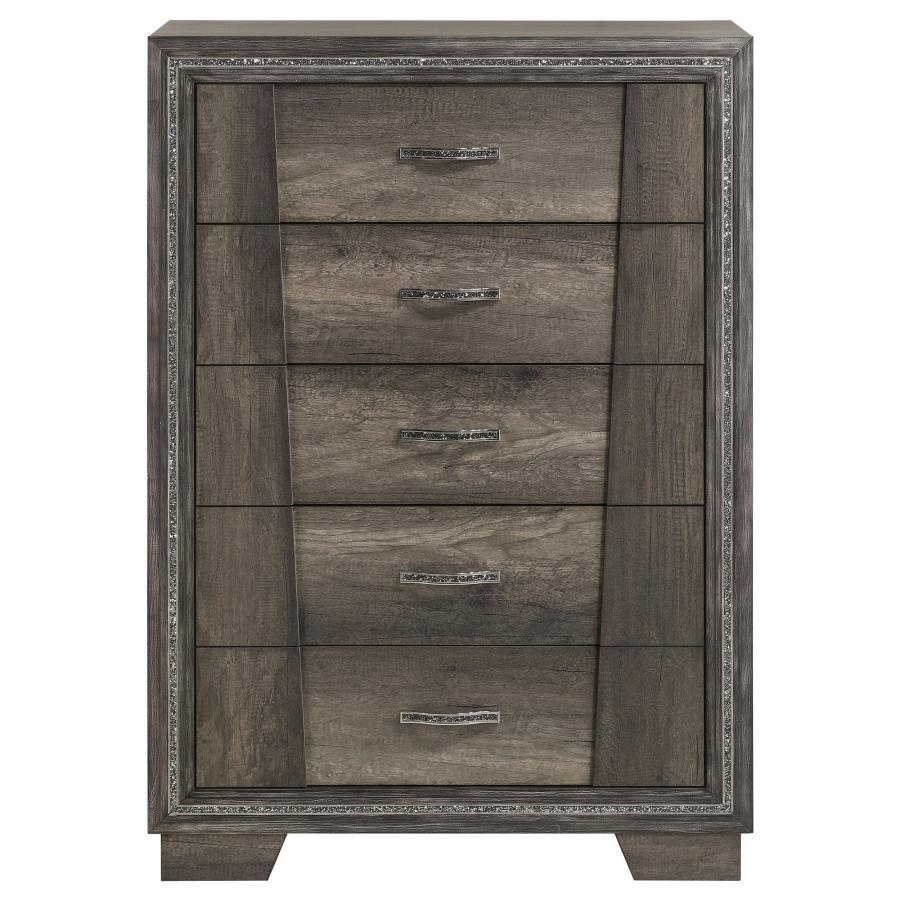 Janine - 5-Drawer Bedroom Chest - Gray