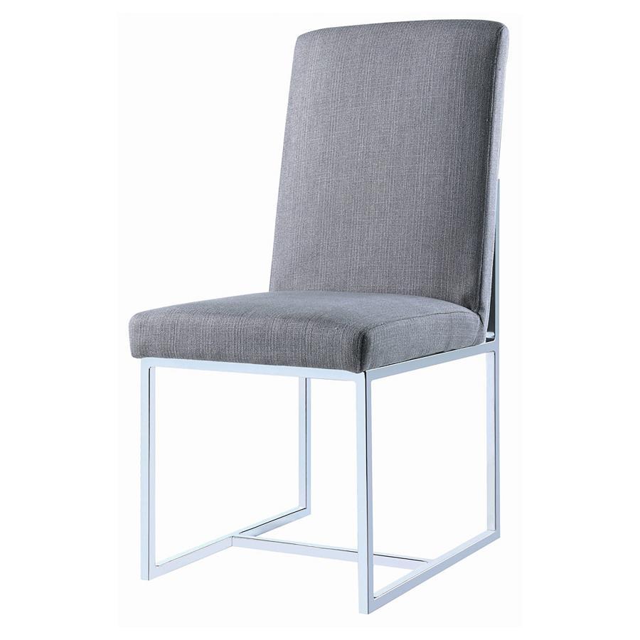 Mackinnon - Upholstered Side Chairs (Set of 2) - Gray And Chrome