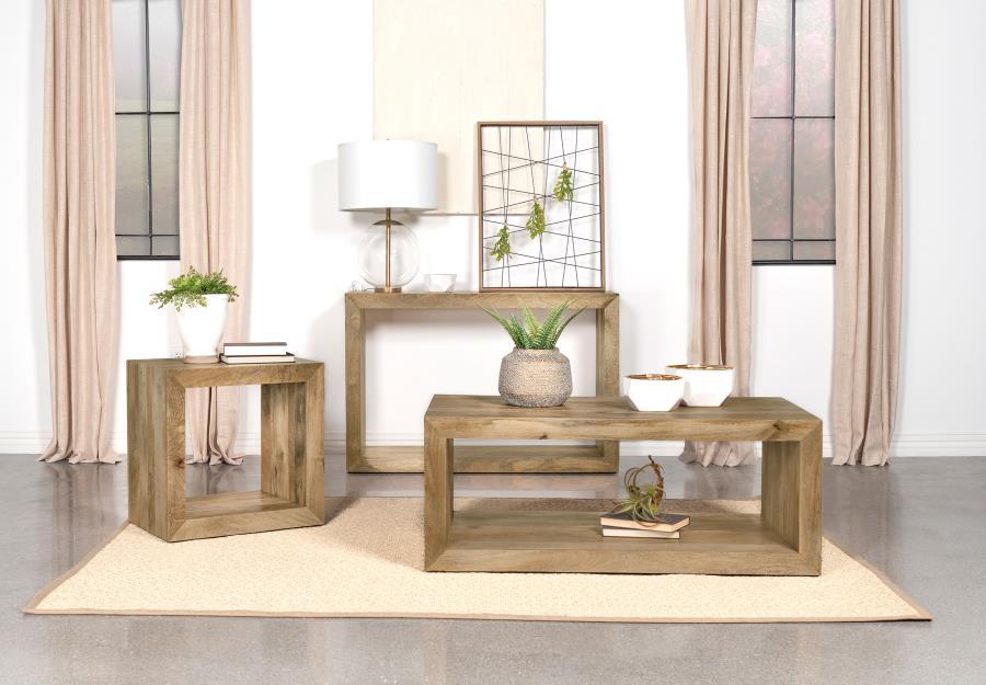 Benton - Rectangular Solid Wood Sofa Console Table - Natural