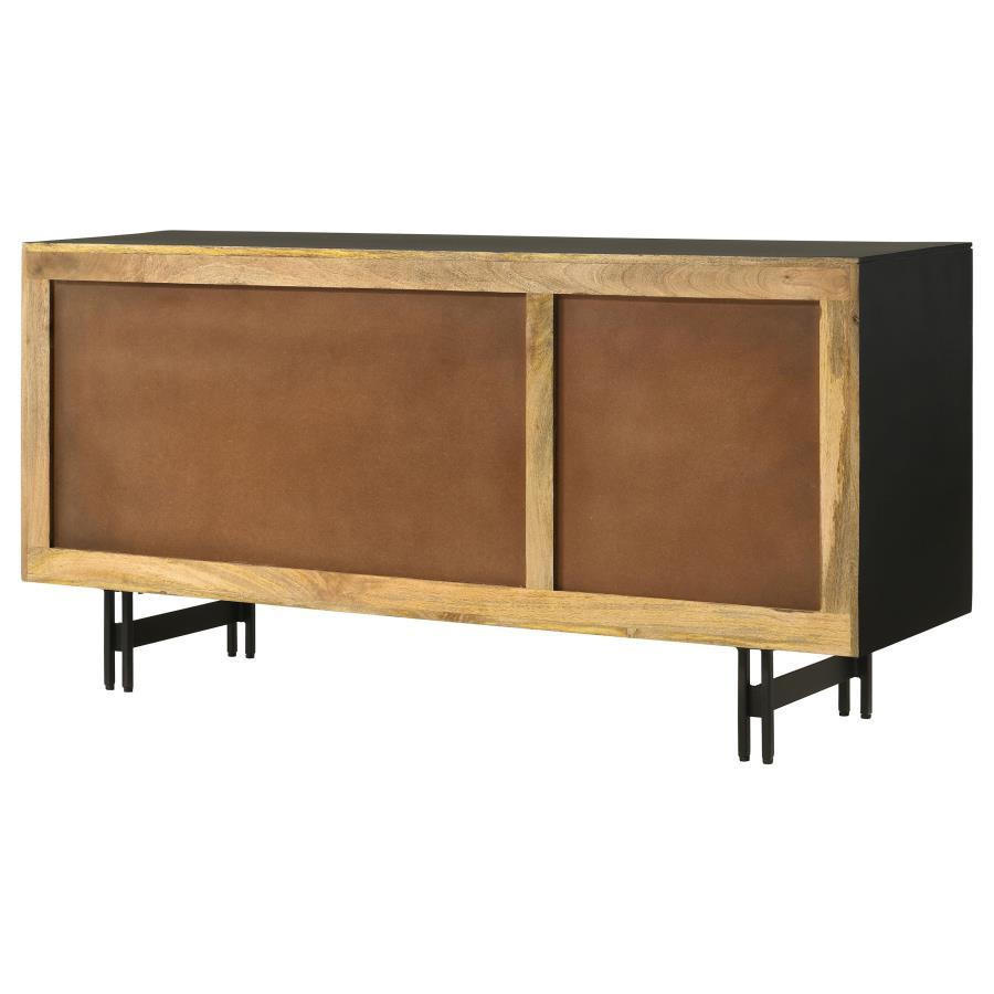 Aminah - 3 Door Wood Accent Cabinet - Natural And Black