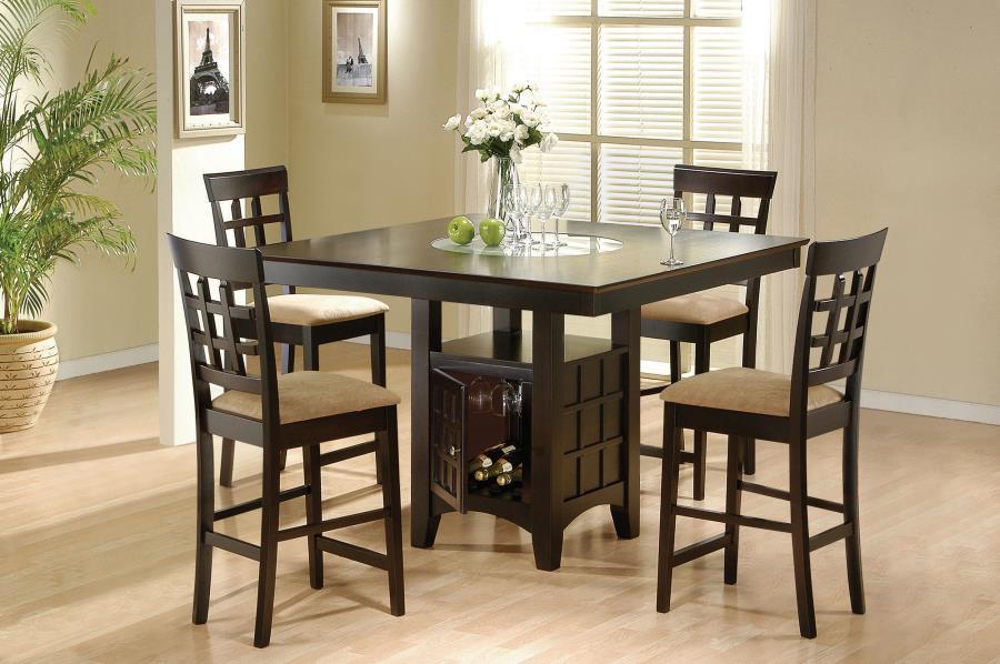 Gabriel - Square Counter Dining Room Set Dark Brown 5 Pc. Table, 4 Chairs by CoasterEveryday | Bel Furniture