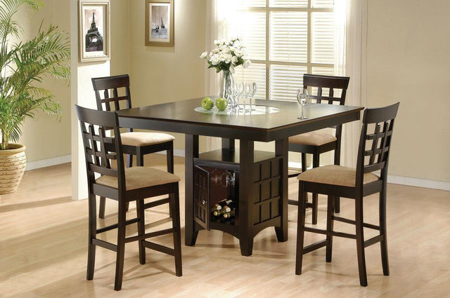 Gabriel - Square Counter Dining Room Set Dark Brown 5 Pc. Table, 4 Chairs by CoasterEveryday | Bel Furniture