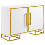Elsa - 2 Door Wood Storage Accent Cabinet - White And Gold by CoasterEssence | Bel Furniture