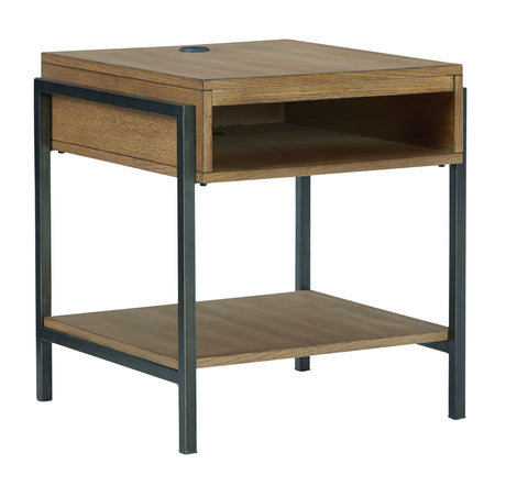 Fridley - Brown / Black - Rectangular End Table by Signature Design by Ashley® | Bel Furniture