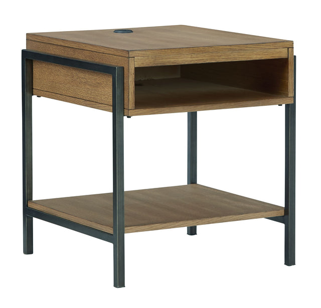 Fridley - Brown / Black - Rectangular End Table by Signature Design by Ashley® | Bel Furniture
