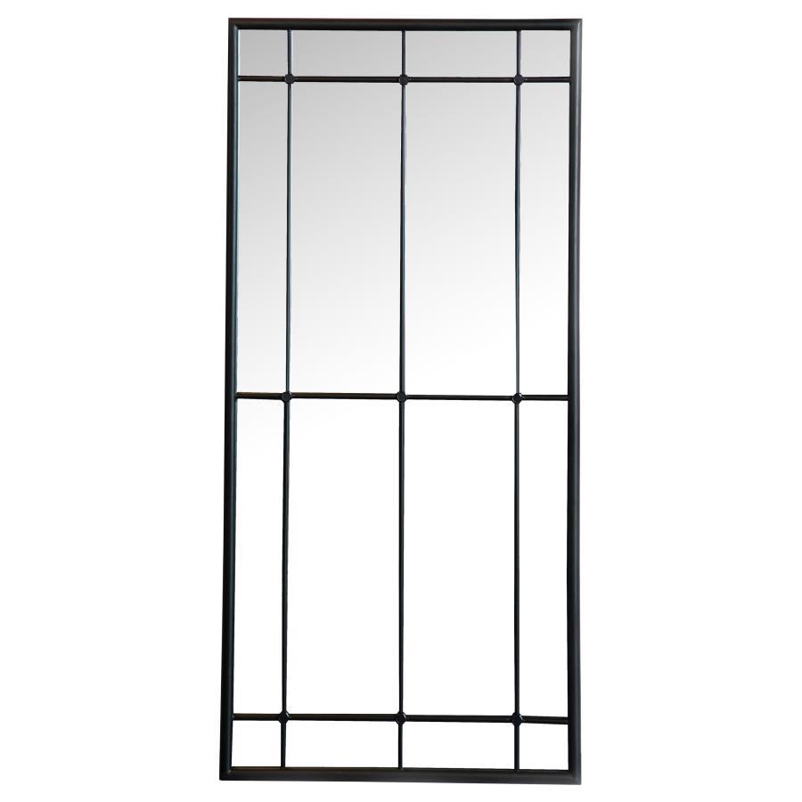 Annetta - Window Pane Floor Or Wall Mirror - Black by CoasterEveryday | Bel Furniture