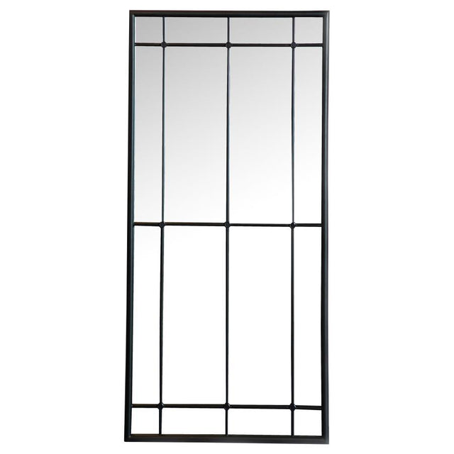 Annetta - Window Pane Floor Or Wall Mirror - Black by CoasterEveryday | Bel Furniture