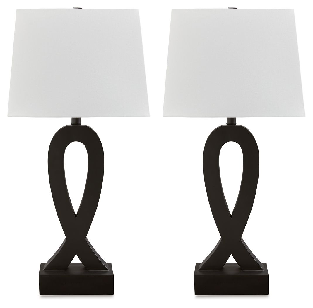 Markellton - Black - Poly Table Lamp (Set of 2) by Signature Design by Ashley® | Bel Furniture