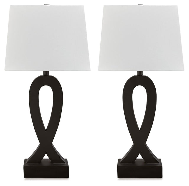 Markellton - Black - Poly Table Lamp (Set of 2) by Signature Design by Ashley® | Bel Furniture