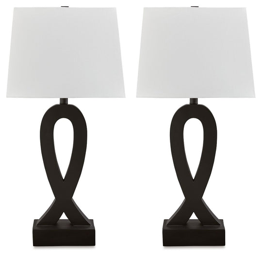 Markellton - Black - Poly Table Lamp (Set of 2) by Signature Design by Ashley® | Bel Furniture