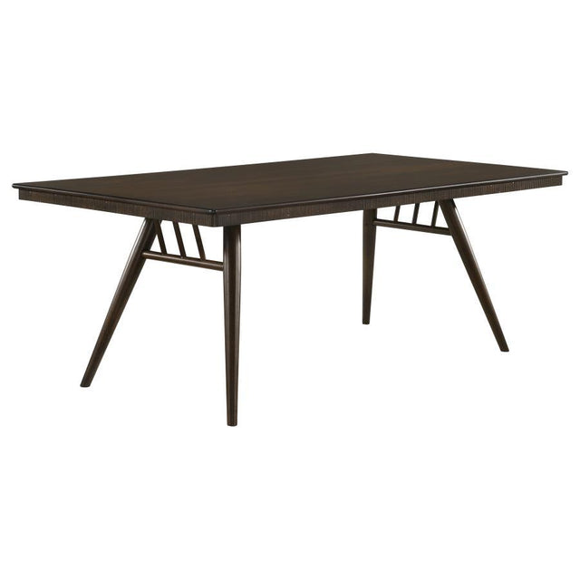 Wes - Rectangular Wood Dining Table - Dark Walnut by CoasterEssence | Bel Furniture