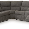 Museum - Sectional Dark Gray 2-Piece Reclining Sectional With Right Arm Facing Reclining Loveseat With Console by Signature Design by Ashley® | Bel Furniture