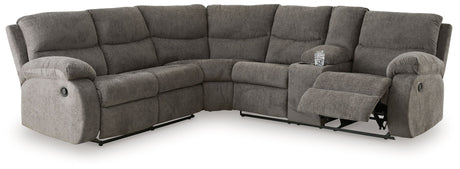 Museum - Sectional Dark Gray 2-Piece Reclining Sectional With Right Arm Facing Reclining Loveseat With Console by Signature Design by Ashley® | Bel Furniture