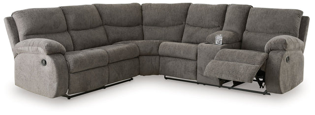 Museum - Sectional Dark Gray 2-Piece Reclining Sectional With Right Arm Facing Reclining Loveseat With Console by Signature Design by Ashley® | Bel Furniture