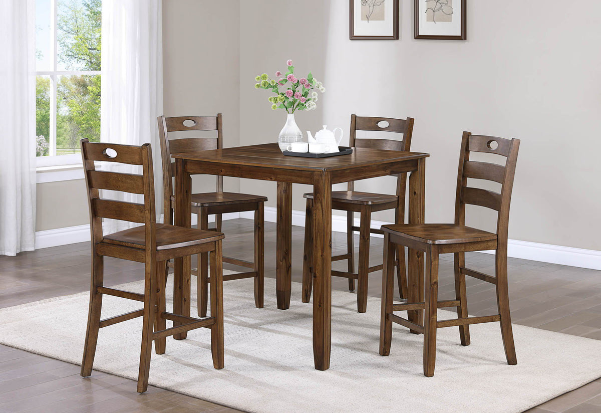 Ashborn - 5 Piece Counter Height Table Set - Brown by Crown Mark | Bel Furniture
