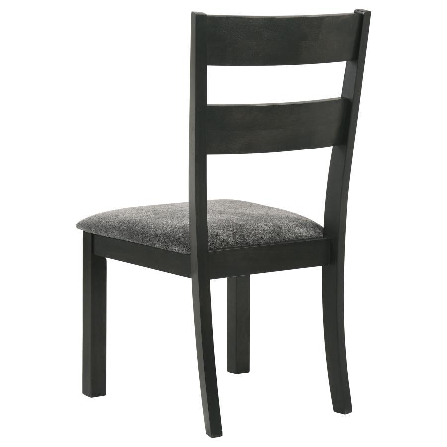 Jakob - Upholstered Side Chairs With Ladder Back (Set of 2) - Gray And Black