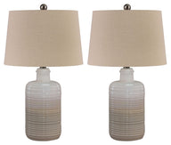 Marnina - Table Lamp Light Brown 2 Pieces by Signature Design by Ashley® | Bel Furniture