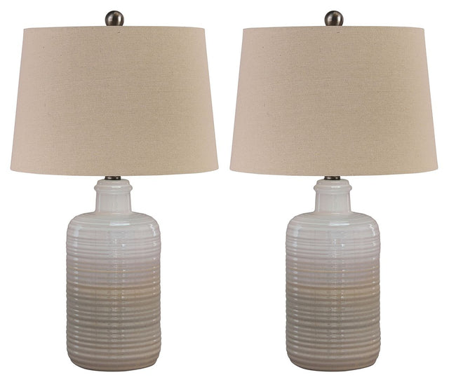 Marnina - Table Lamp Light Brown 2 Pieces by Signature Design by Ashley® | Bel Furniture