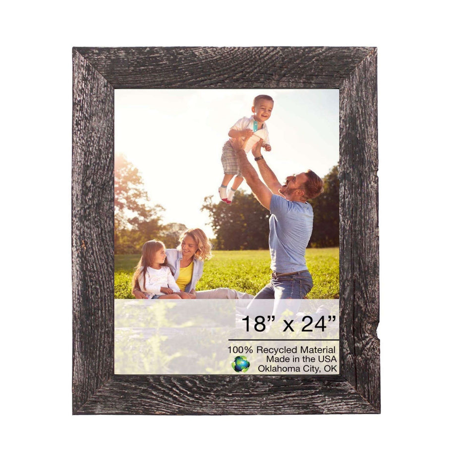 Picture Frame With Plexiglass Holder - Smoky Black - Rustic - 18" x 24"