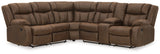 Trail Boys - Sectional Dark Brown 2-Piece Right Arm Facing Reclining Reclining Loveseat With Console Sectional by Signature Design by Ashley® | Bel Furniture