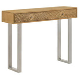 Draco - 2-Drawer Console Table Hand Carved Details - Natural by CoasterEveryday | Bel Furniture