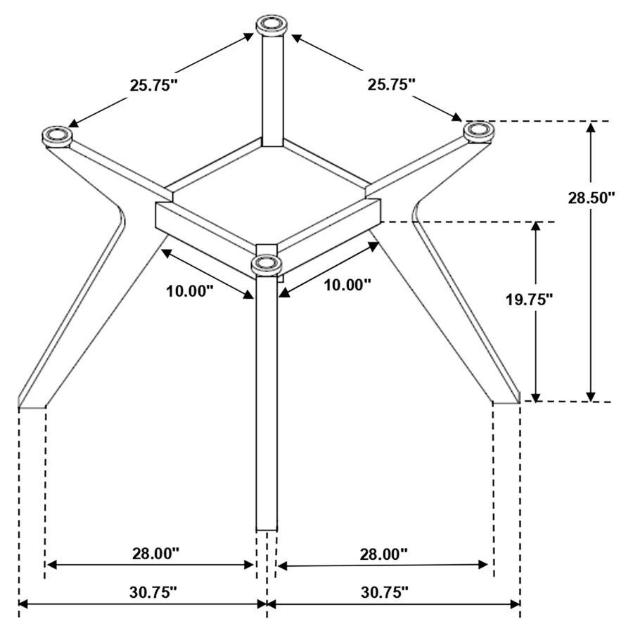 Paxton - Square Wood Dining Table Base - Nutmeg