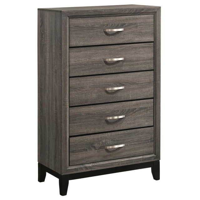 Watson - 5-Drawer Bedroom Chest - Gray Oak by CoasterEveryday | Bel Furniture