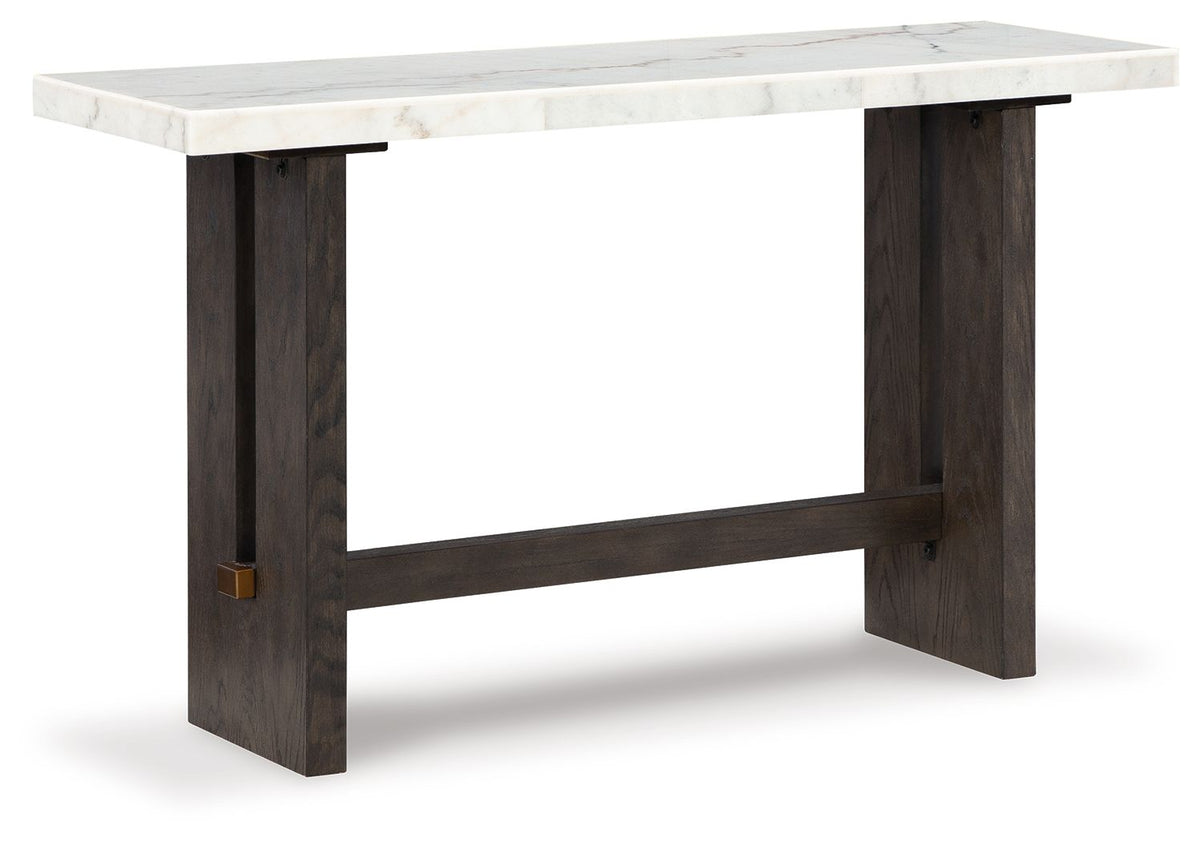 Burkhaus - White / Dark Brown - Sofa Table by Signature Design by Ashley® | Bel Furniture