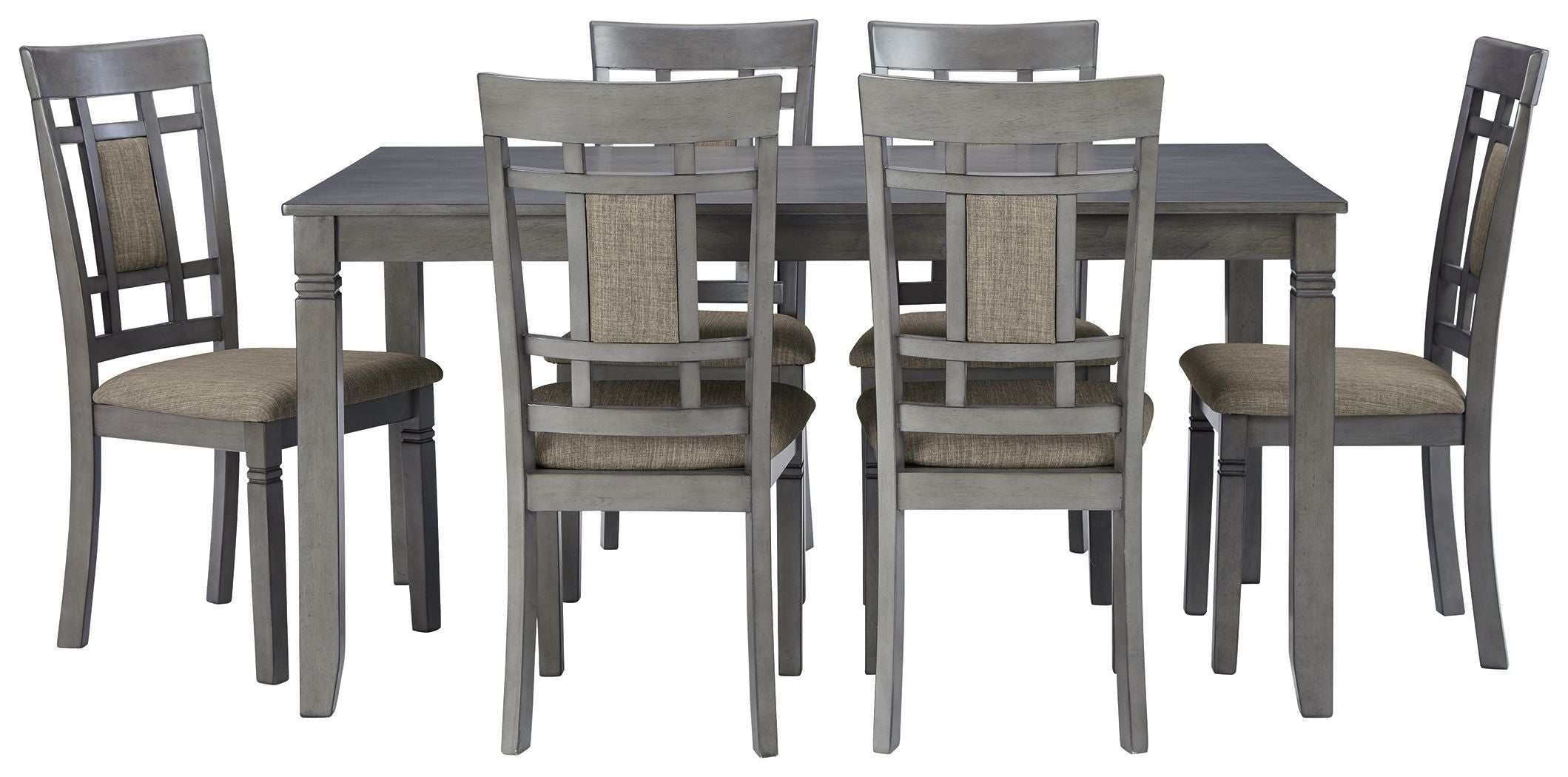 Jayemyer - Charcoal Gray - Rect Drm Table Set (Set of 7)