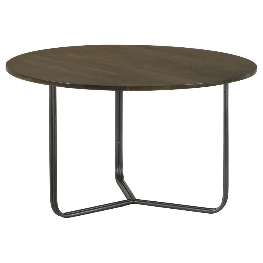 Yaritza - Round Mango Wood Coffee Table - Natural And Gunmetal by CoasterEssence | Bel Furniture