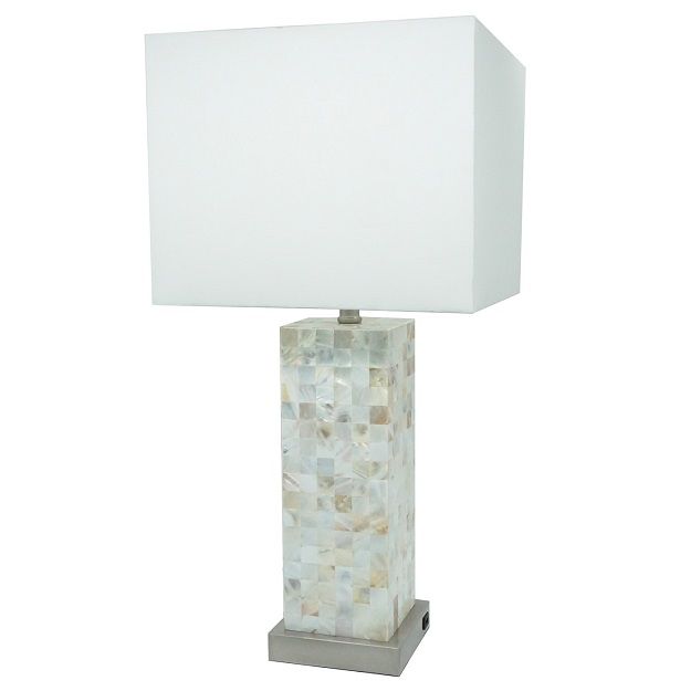 Table Lamp - Pearl Silver / White by Crown Mark | Bel Furniture