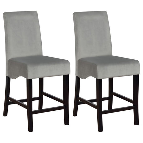 Stanton - Upholstered Counter Chairs (Set of 2) - Gray And Black by CoasterEssence | Bel Furniture