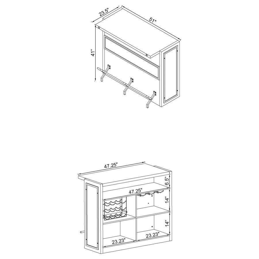 Joe - 5-Shelf Bar Unit - Aged Oak