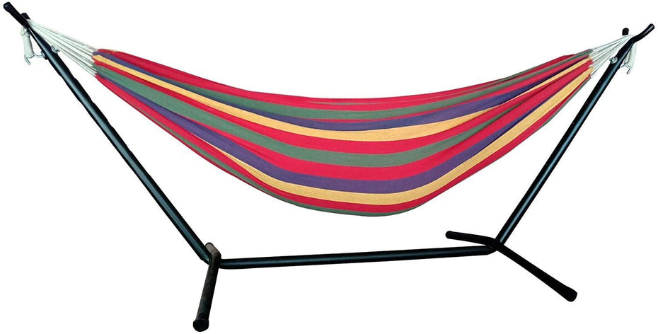 Classic 2 Person Hammock With Stand - Tropical Stripe Double