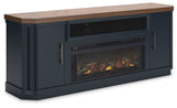 Landocken - Two-tone - 83" TV Stand With Electric Fireplace by Signature Design by Ashley® | Bel Furniture