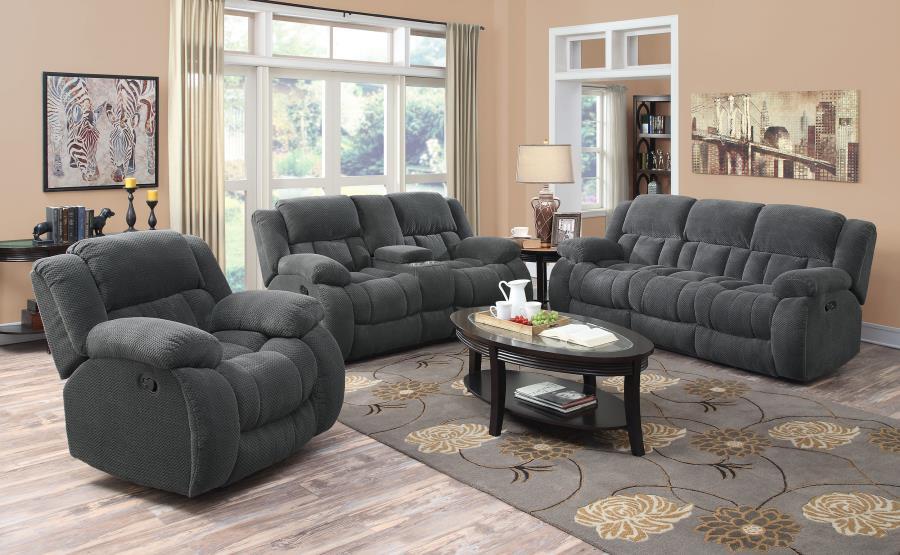 Weissman - Upholstered Padded Arm Reclining Sofa - Gray